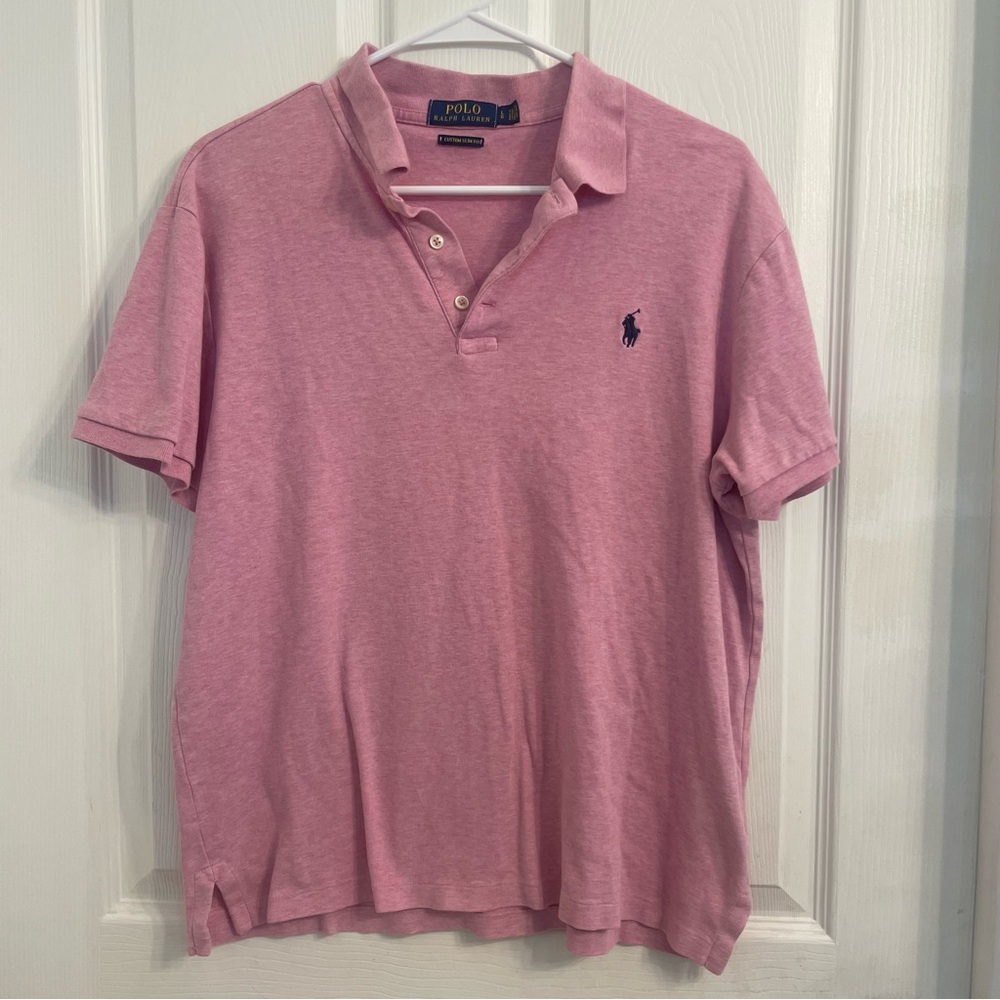 Polo by Ralph Lauren Men's Pink Polo Shirt Slim Fit Large - Picture 3 of 4